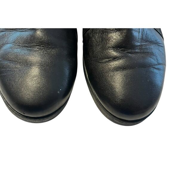 BeautiFeel Black Ankle Boots •39/8.5•Snakeskin Embossed Accent Flats Leather EXC - Picture 3 of 10